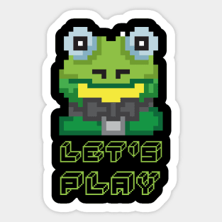 Let's Play Frog Pixel Kröte Game Gift Sticker